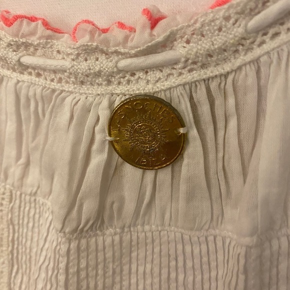 Las Noches IBIZA by Eric & Jack Womens Cream Floral Peasant Tunic Dress Medium - Picture 12 of 12